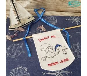 Stickdatei ITH - Seebär Gnom Wimpel "Kumm in"